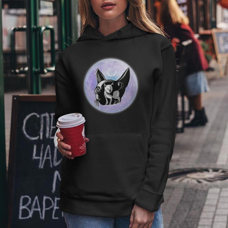 Gothic Cats Full Moon Aesthetic Vaporwave Women Hoodie Unique Gifts