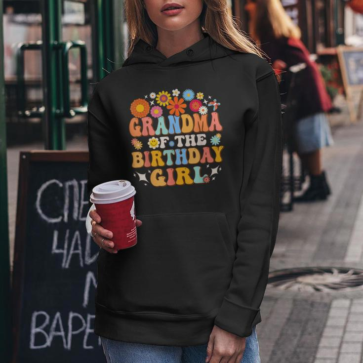 Grandma Of The Birthday Girl Groovy Themed Family Matching Women Hoodie Personalized Gifts