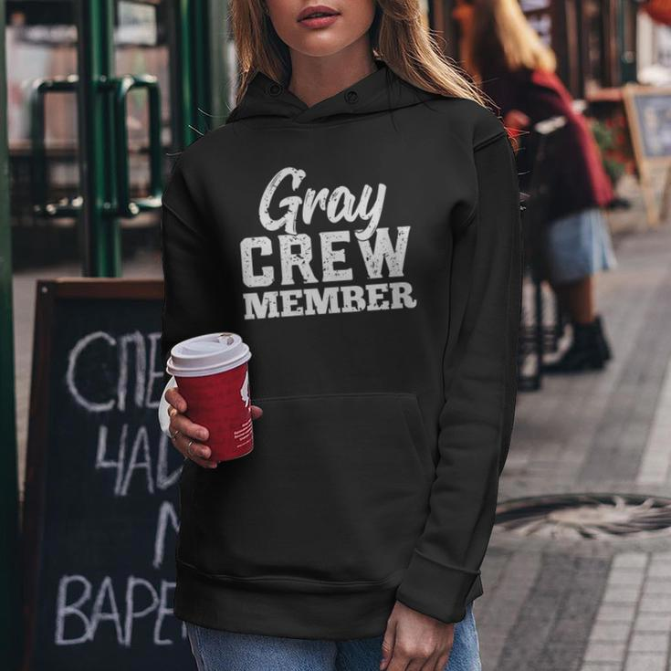 Gray Crew Member Matching Family Name Women Hoodie Funny Gifts