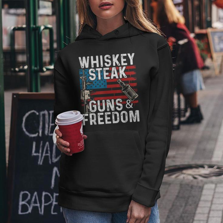 Guns Whiskey Steak Freedom Whiskey Bourbon Women Hoodie Unique Gifts