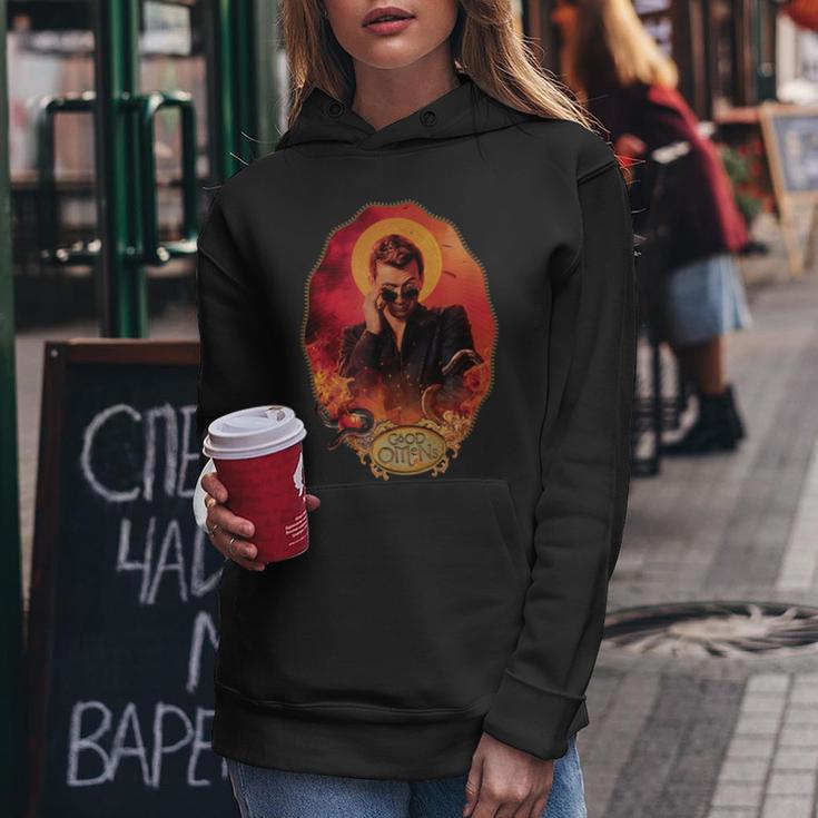 Gute Omens Crowley Portrait Kapuzenpullover für Damen Lustige Geschenke