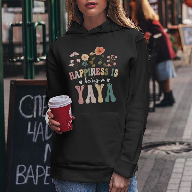Happiness Is Being A Yaya Floral Yaya Mother's Day Women Hoodie Personalized Gifts