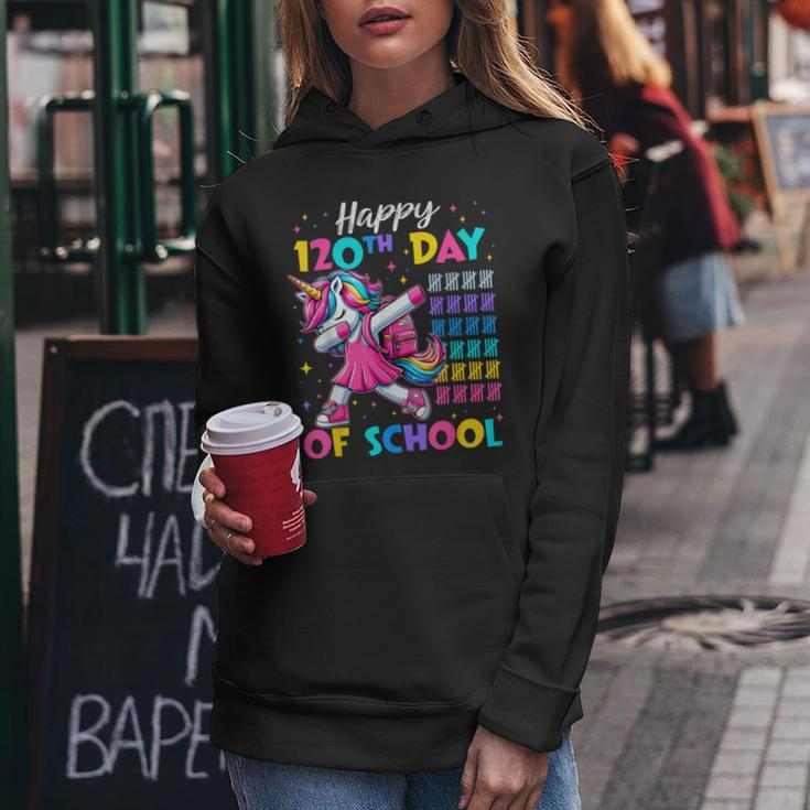 Happy 120Th Day Of School Cute Unicorn Girl 120 Days Smarter Women Hoodie Personalized Gifts