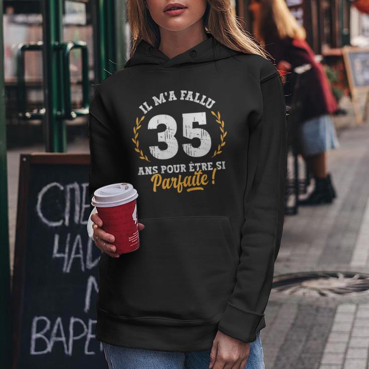 Sweat à Capuche Humoristique "35 Ans" - Cadeau Drôle Pour Anniversaire Femme (241g, Coupe Classique)