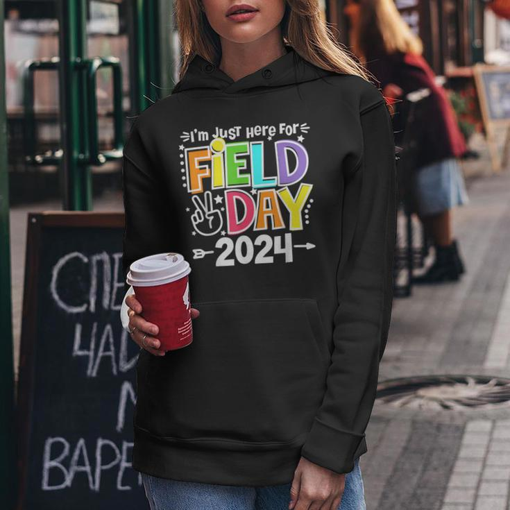 I'm Just Here For Field Day 2024 Fun Day Field Trip Boy Girl Women Hoodie Unique Gifts