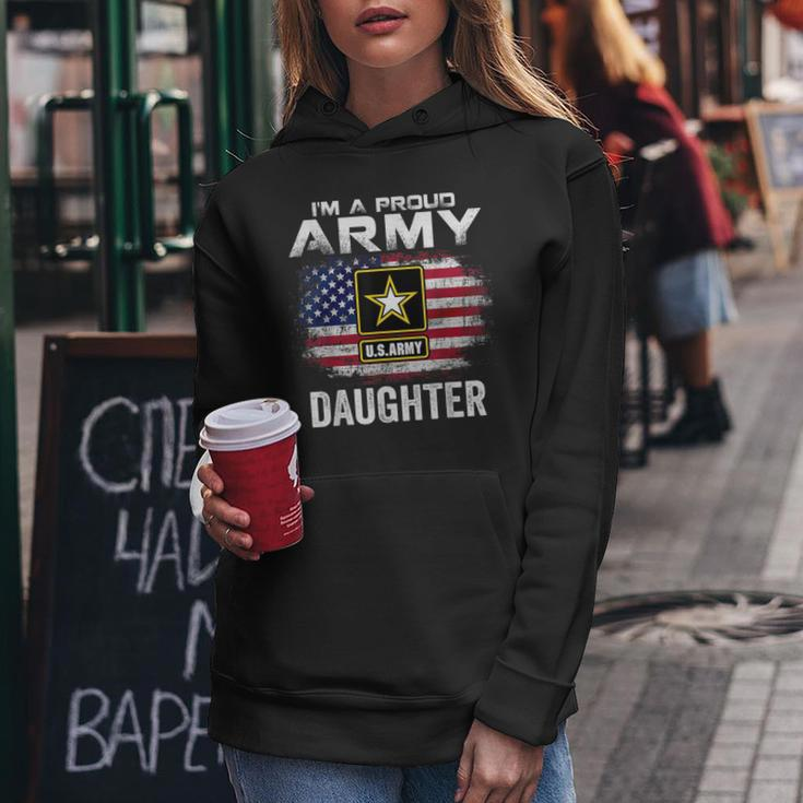 I'm A Proud Army Daughter With American Flag Veteran Women Hoodie Unique Gifts