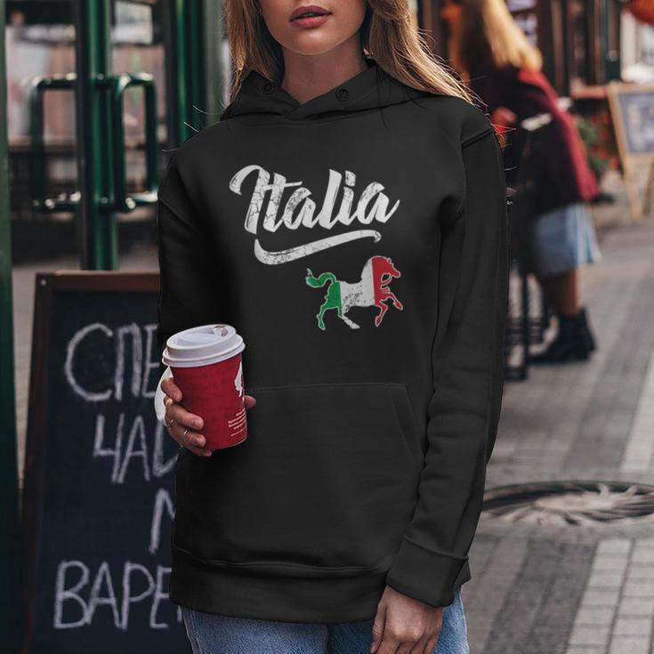 Italia Flag Horse Italian Italy Vintage Distressed Fade Women Hoodie Unique Gifts