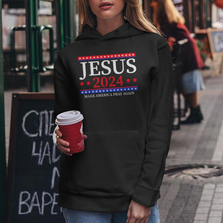 Jesus 2024 Make America Pray Again Christian Women Hoodie Unique Gifts
