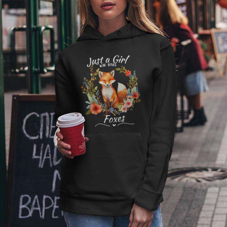 Just A Girl Who Loves Foxes For Girls Who Love Animals Women Hoodie Unique Gifts