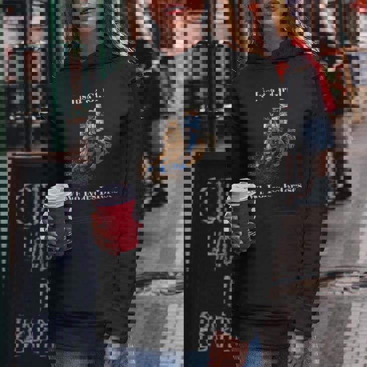 Just A Girl Who Loves Horses Equitación Occidental Sudadera con capucha para mujer Regalos divertidos