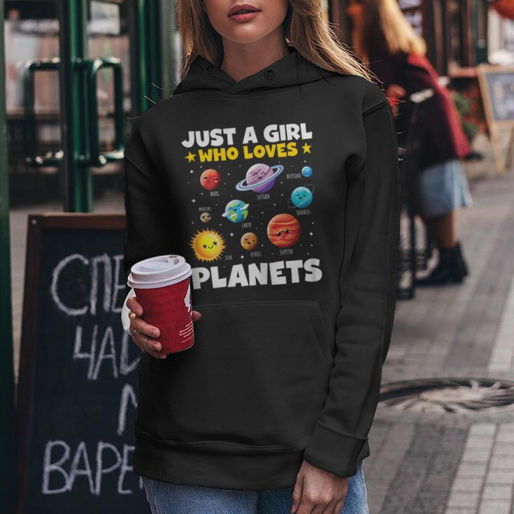 Just A Girl Who Loves Planets Solar Space Science Lover Stem Women Hoodie Funny Gifts