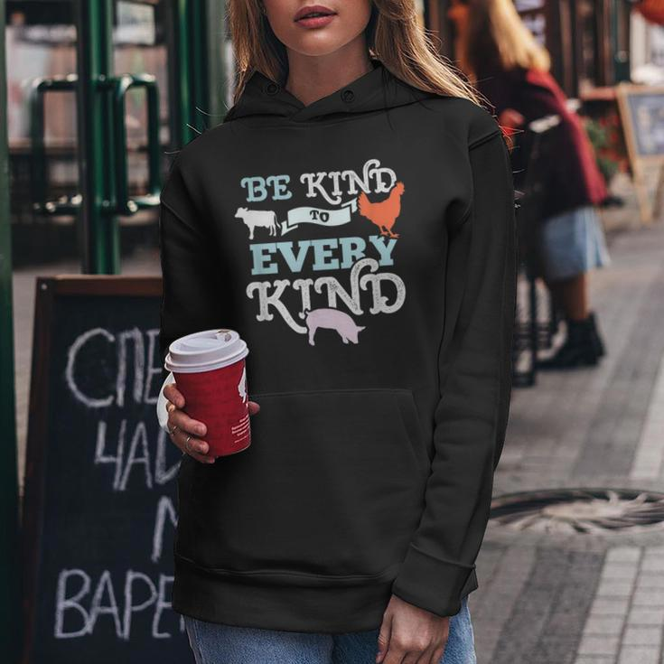 Be Kind To Every Kind Animal Lover Vegan Women Hoodie Unique Gifts