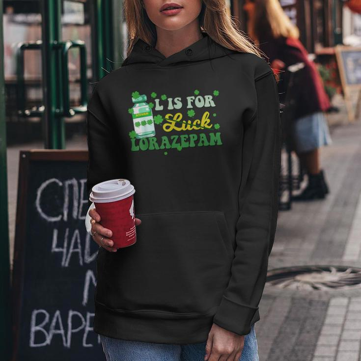 L Is For Luck Lorazepam St Patrick's Day Nurse Pharmacist Women Hoodie Personalized Gifts