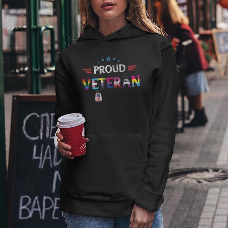 Lgbt Proud Veteran Rainbow Gay Pride Trans Flag Us Military Women Hoodie Unique Gifts