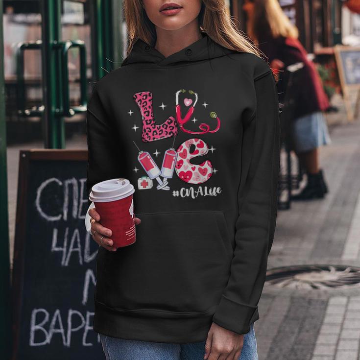 Love Cna Life Messy Bun Valentine's Day Women Hoodie Unique Gifts