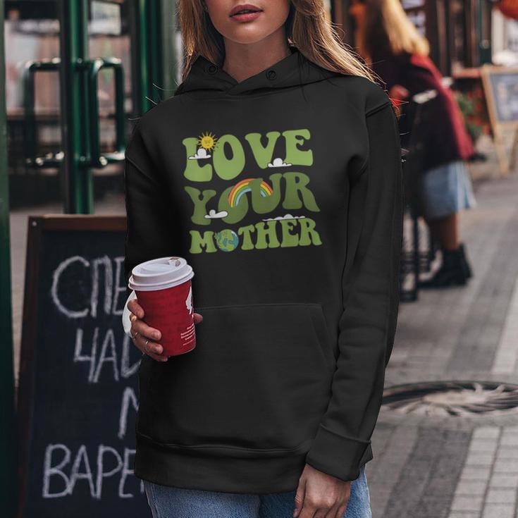 Love Your Mother Groovy Hippie Earth Day Love Women Hoodie Unique Gifts