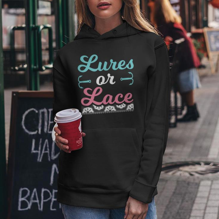 Lures Or Lace Pregnancy Gender Reveal Boy Or Girl Women Hoodie Unique Gifts
