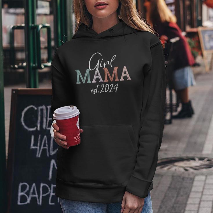 Mädchen Mama Est 2024 Mädchenmutter Wird Neue Mama Kapuzenpullover für Damen Lustige Geschenke