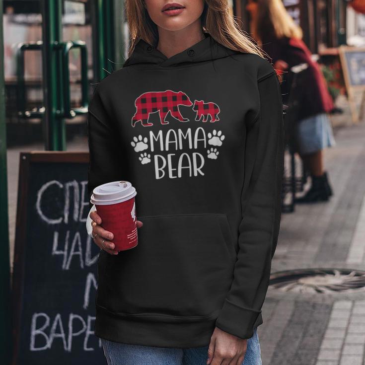 Mama Bear Christmas Pajama Red Buffalo Plaid Mother's Day Women Hoodie Unique Gifts