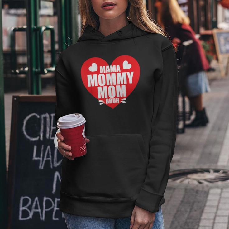 Mama Mama Mama Bruh Auf Einem Roten Herzen Kapuzenpullover für Damen Lustige Geschenke