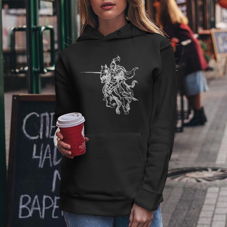 Medieval Knight Armor Riding Horse Jousting Retro Vintage Women Hoodie Unique Gifts