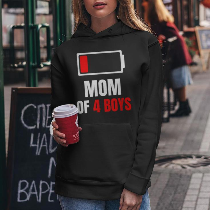 Mom Of 4 Boys Son For Women Hoodie Funny Gifts