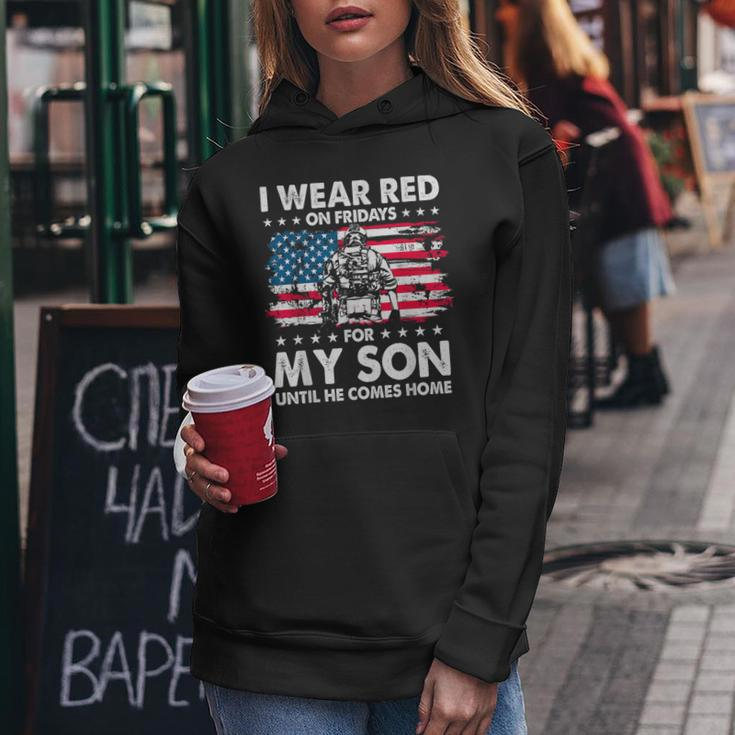 Mom Dad I Wear Red On Fridays For My Son American Flag Women Hoodie Unique Gifts