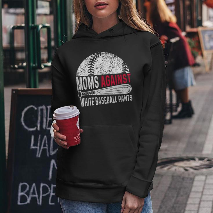 Moms Against White Baseball Pants Mother's Day Sport Lover Women Hoodie Unique Gifts