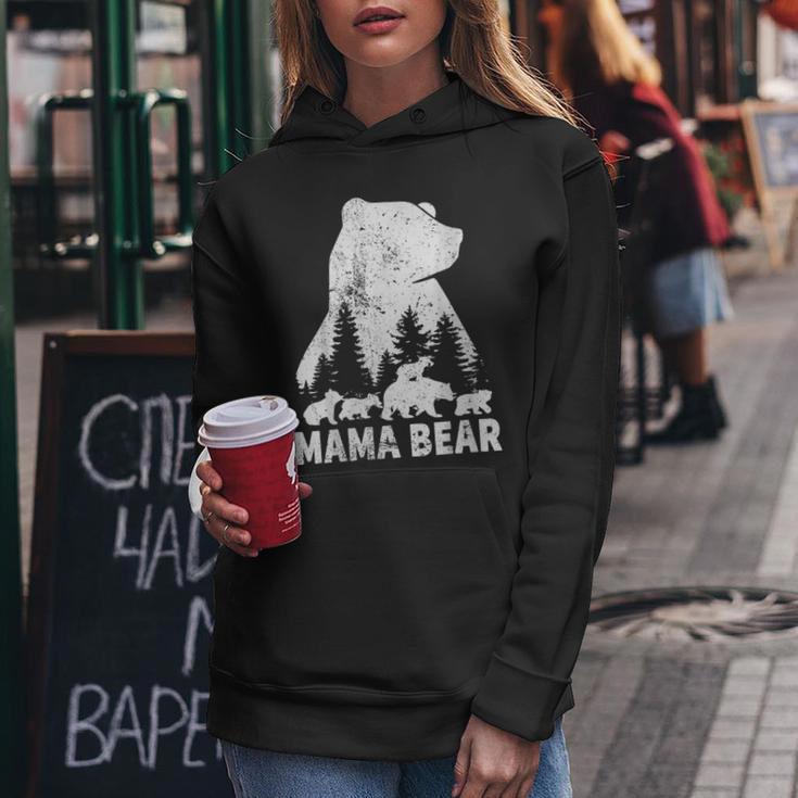 Muttertag Mama Bär 4 Kinderintage Mama Bear 4 Jungs Kapuzenpullover für Damen Lustige Geschenke