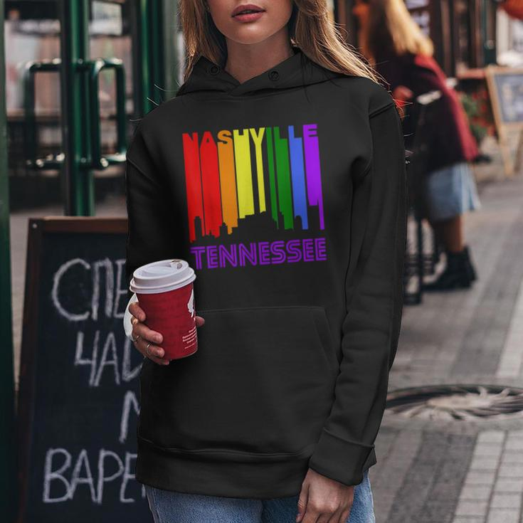 Nashville Tennessee Lgbtq Gay Pride Rainbow Skyline Women Hoodie Unique Gifts
