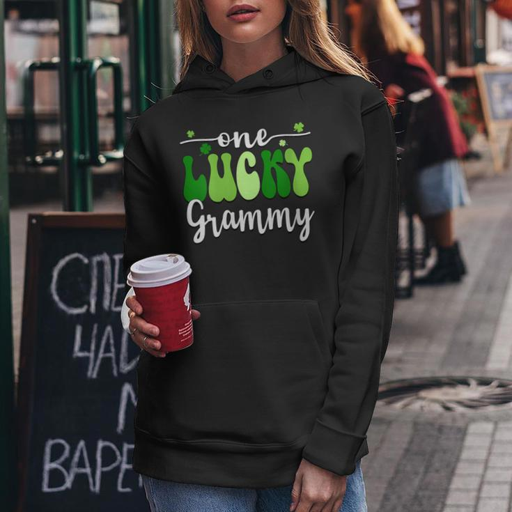 One Lucky Grammy Groovy Retro Grammy St Patrick's Day Women Hoodie Funny Gifts