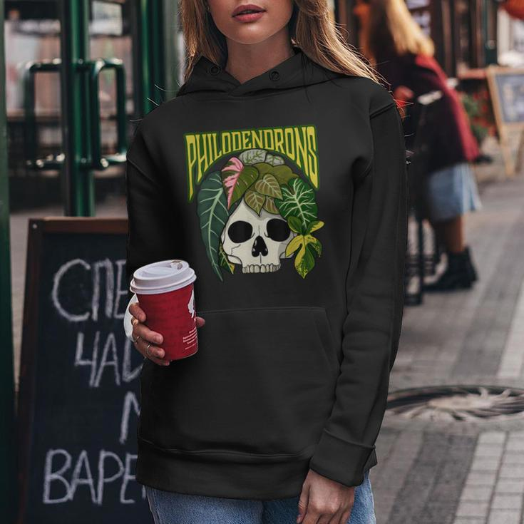 Philodendron House Plant Lover Skull Aroids Head Planter Women Hoodie Unique Gifts