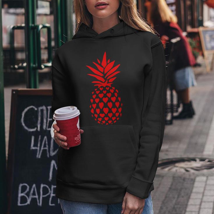 Pineapple Red Hearts Valentines Day Adult Women Hoodie Unique Gifts