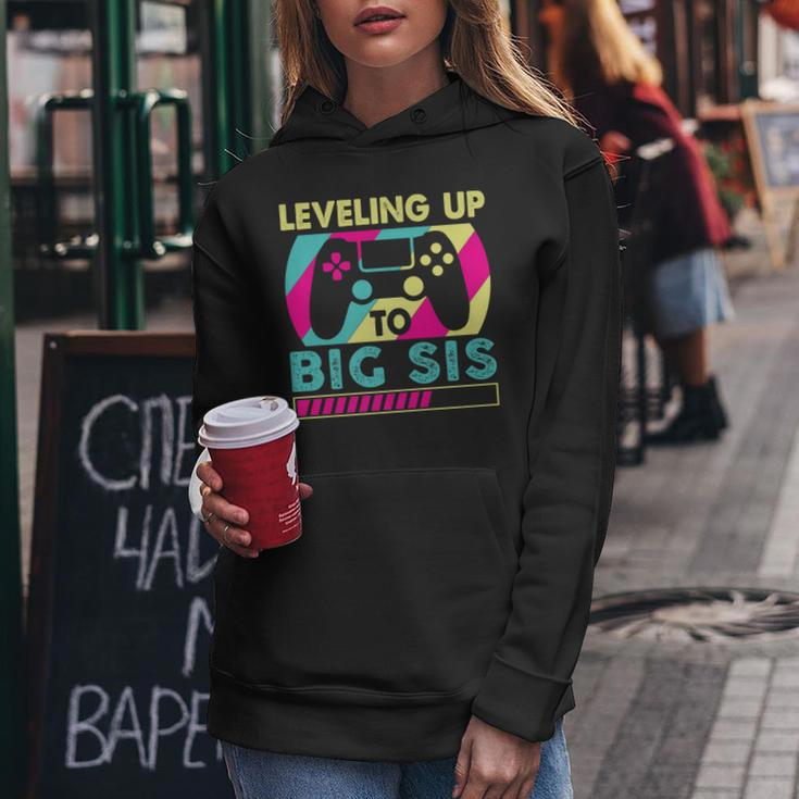 Promoted To Big Sister Leveling Up To Big Sis Women Hoodie Unique Gifts