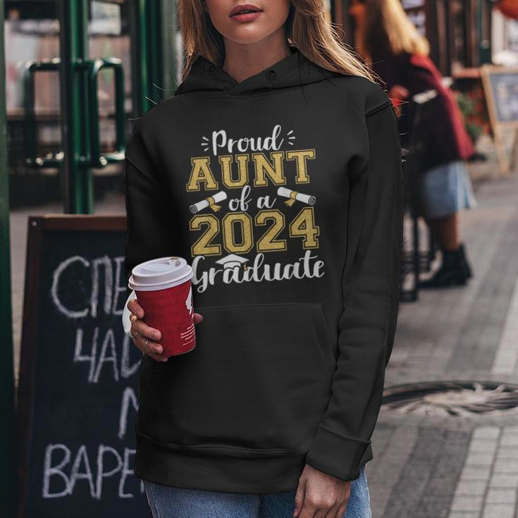 Proud Aunt Of A Class Of 2024 Graduate Senior Aunt Women Hoodie Funny Gifts