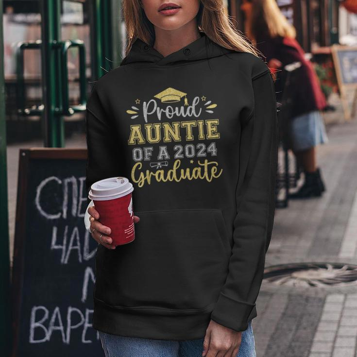 Proud Auntie Of A 2024 Graduate Senior Graduation Women Women Hoodie Funny Gifts