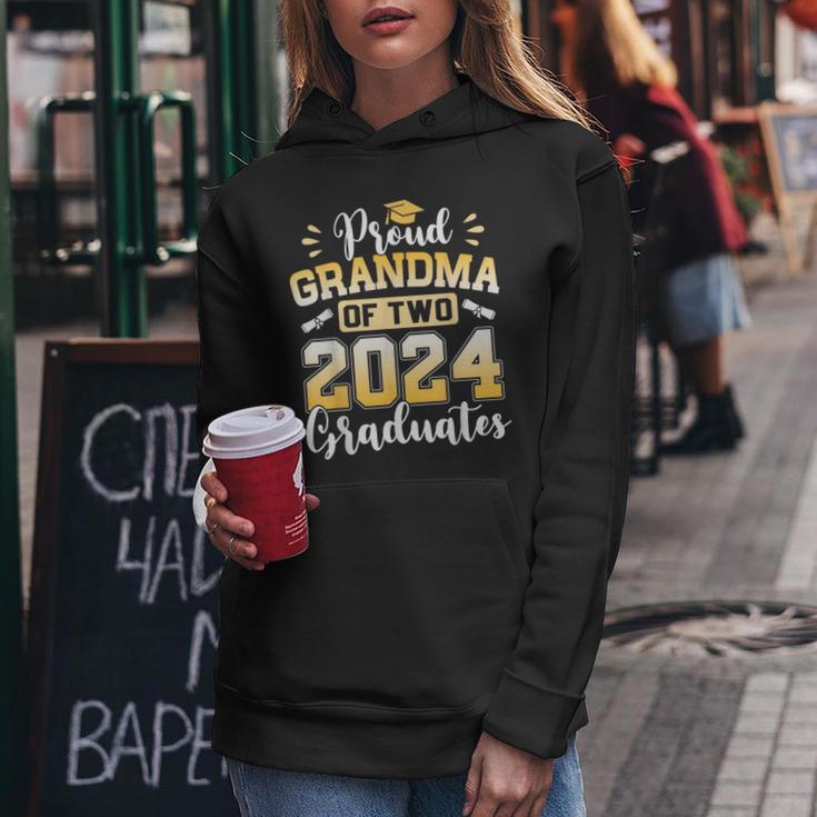 Proud Grandma Of Two 2024 Graduates Senior Class Of 2024 Women Hoodie Unique Gifts