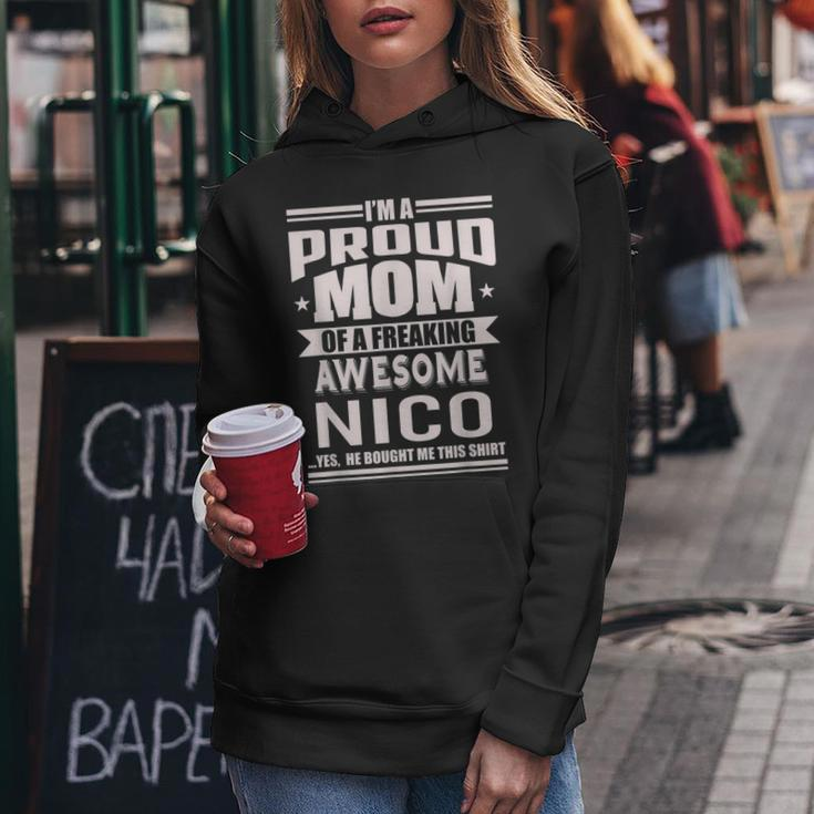 Proud Mom Of A Awesome Nico Mother Son Name Women Hoodie Funny Gifts