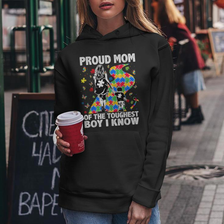 Proud Mom Of The Toughest Boy Son Autism Awareness Women Women Hoodie Unique Gifts