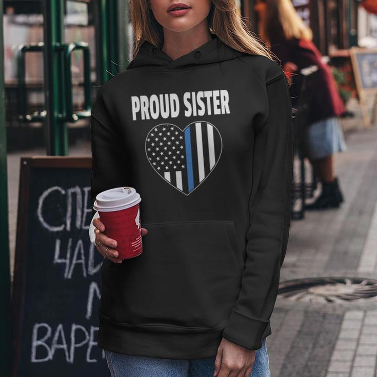 Proud Sister Of Police Officer Law Enforcement Support Women Hoodie Unique Gifts