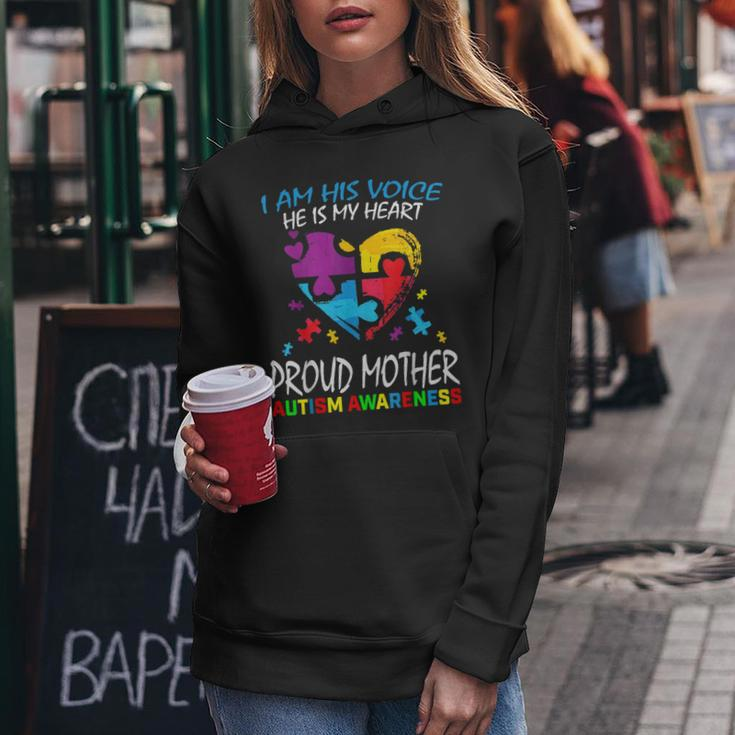 Pround Autism Mom Heart Mother Puzzle Piece Autism Awareness Women Hoodie Funny Gifts