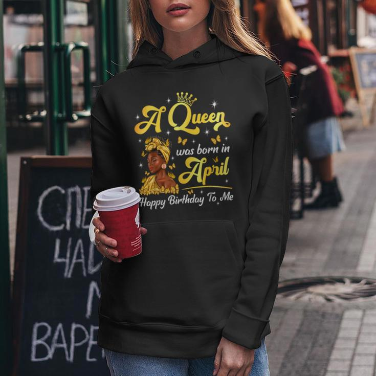 A Queen Was Born In April Afro Black Woman Birthday Queen Women Hoodie Unique Gifts