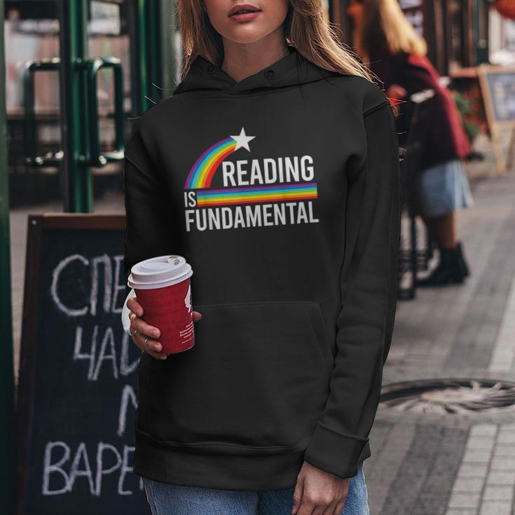 Reading Is Fundamental Rainbow Lgbtq Teacher Gay Flag Pride Women Hoodie Unique Gifts