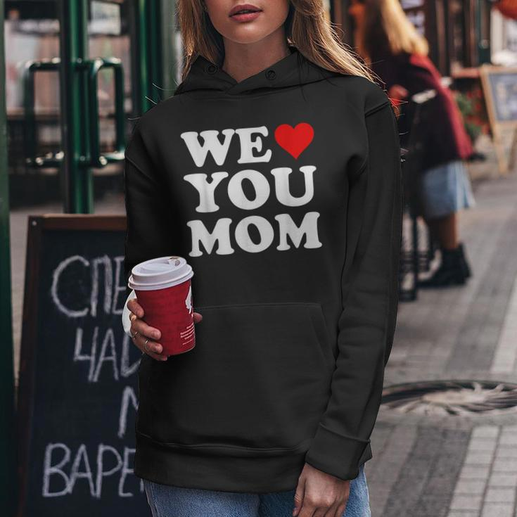 Red Heart We Love You Mom Women Hoodie Funny Gifts