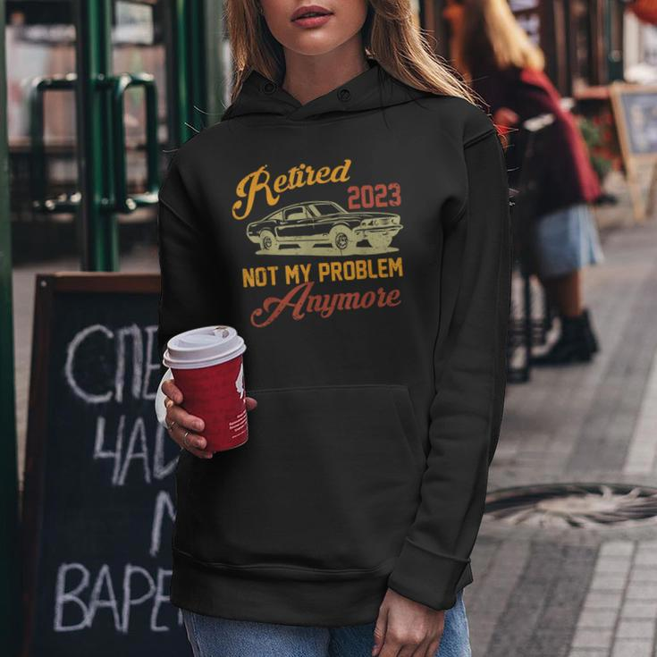 Retired 2023 Classic Car Lovers Retirement Dad Fathers Women Hoodie Unique Gifts
