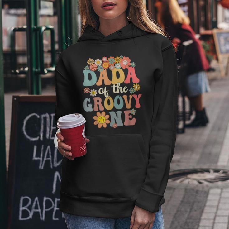 Retro Dada Of Groovy One Matching Family 1St Birthday Party Women Hoodie Unique Gifts