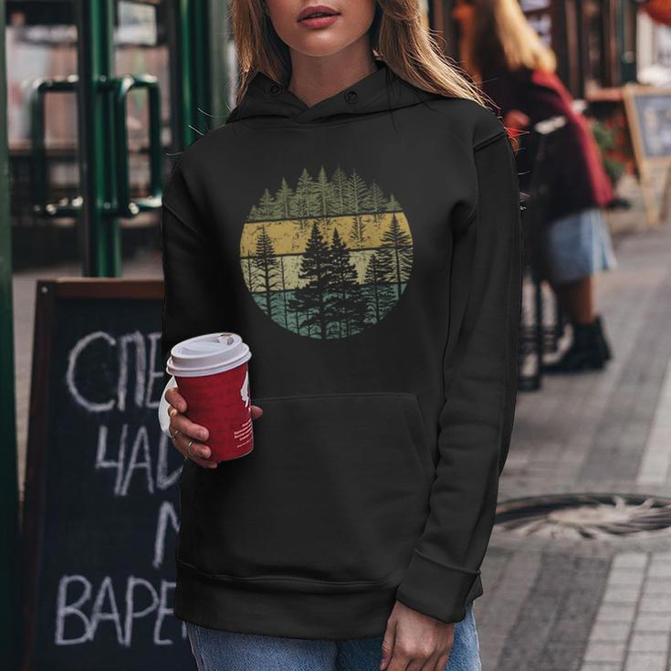 Retro Forest Trees Outdoors Nature Vintage Graphic Women Hoodie Unique Gifts
