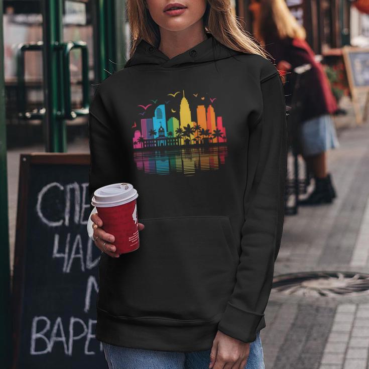 Retro Fort Lauderdale Skyline Rainbow Lgbt Lesbian Gay Pride Women Hoodie Unique Gifts