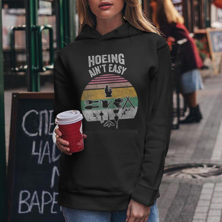Retro Hoeing Ain't Easy Gardener Plant Lover Women Hoodie Unique Gifts