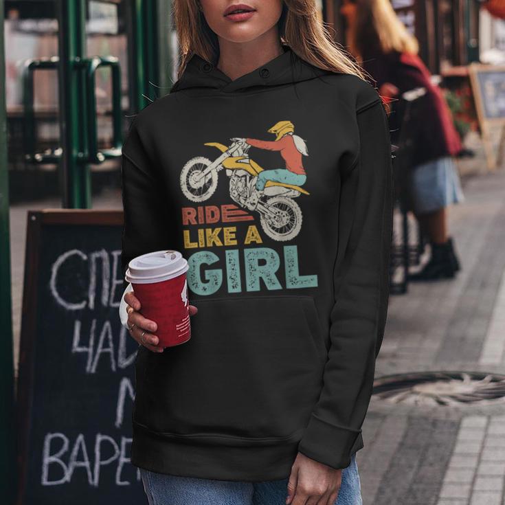 Ride Like A Girl Dirt Bike Rider Motocross Enduro Vintage Women Hoodie Unique Gifts